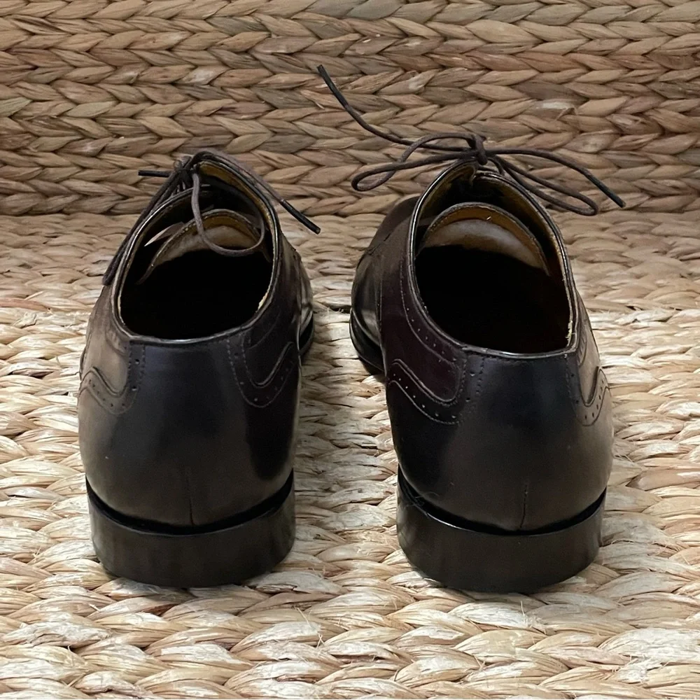 Canali Shoes Mens Size 43 1/2 Captoe Oxblood Dress‎ Made in Italy